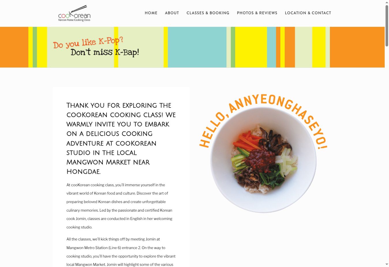 cooKorean website screenshot